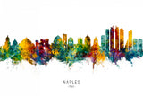 Naples Italy Skyline Poster och Canvastavla