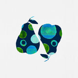 Pears Blue Green Circles Silhouette Poster och Canvastavla