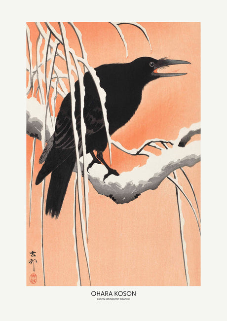 Crow On Snowy Branch poster