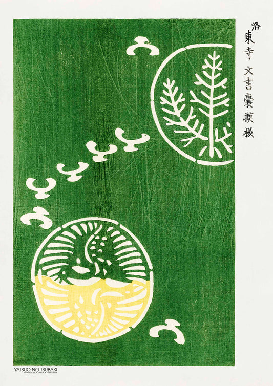 Woodblock Print Green poster