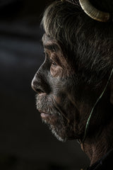 Konyak elder, Nagaland, India Poster och Canvastavla