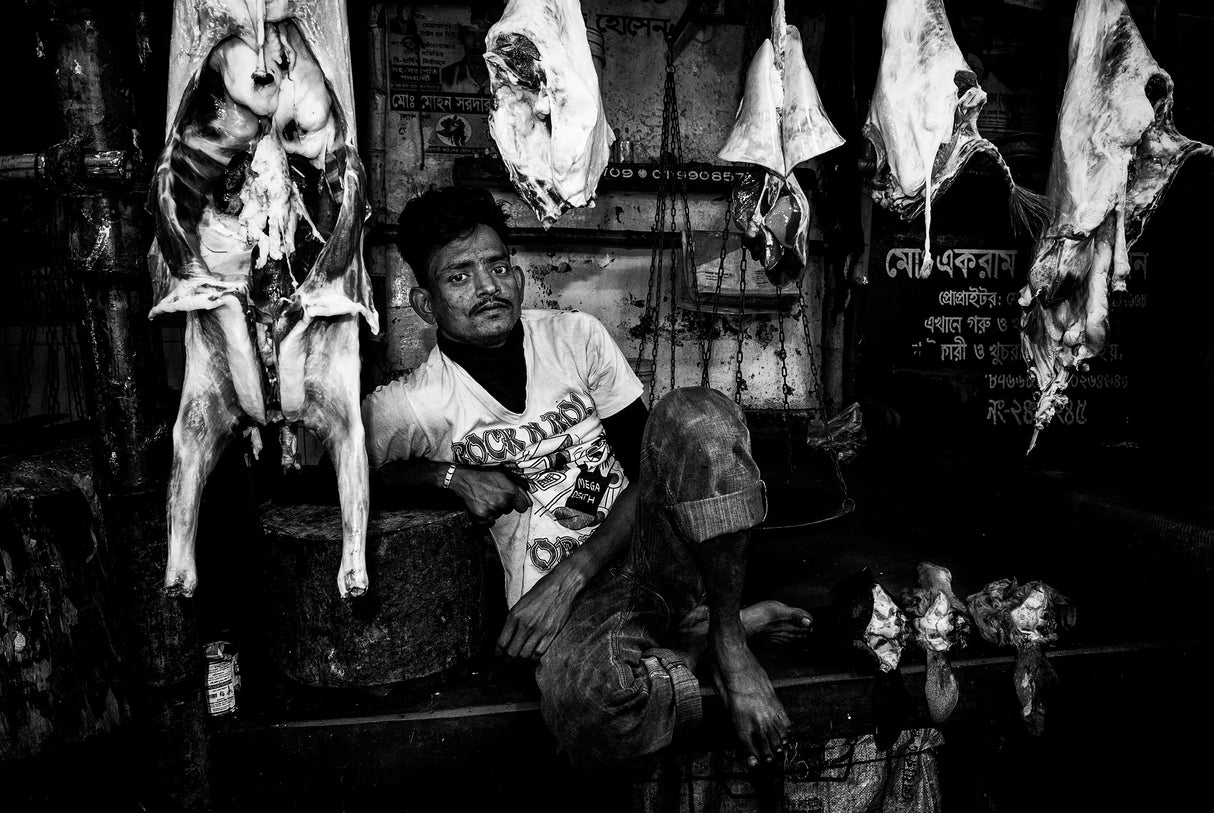 Butcher shop in Bangladesh. Poster och Canvastavla