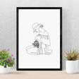 Line Art Grey  poster