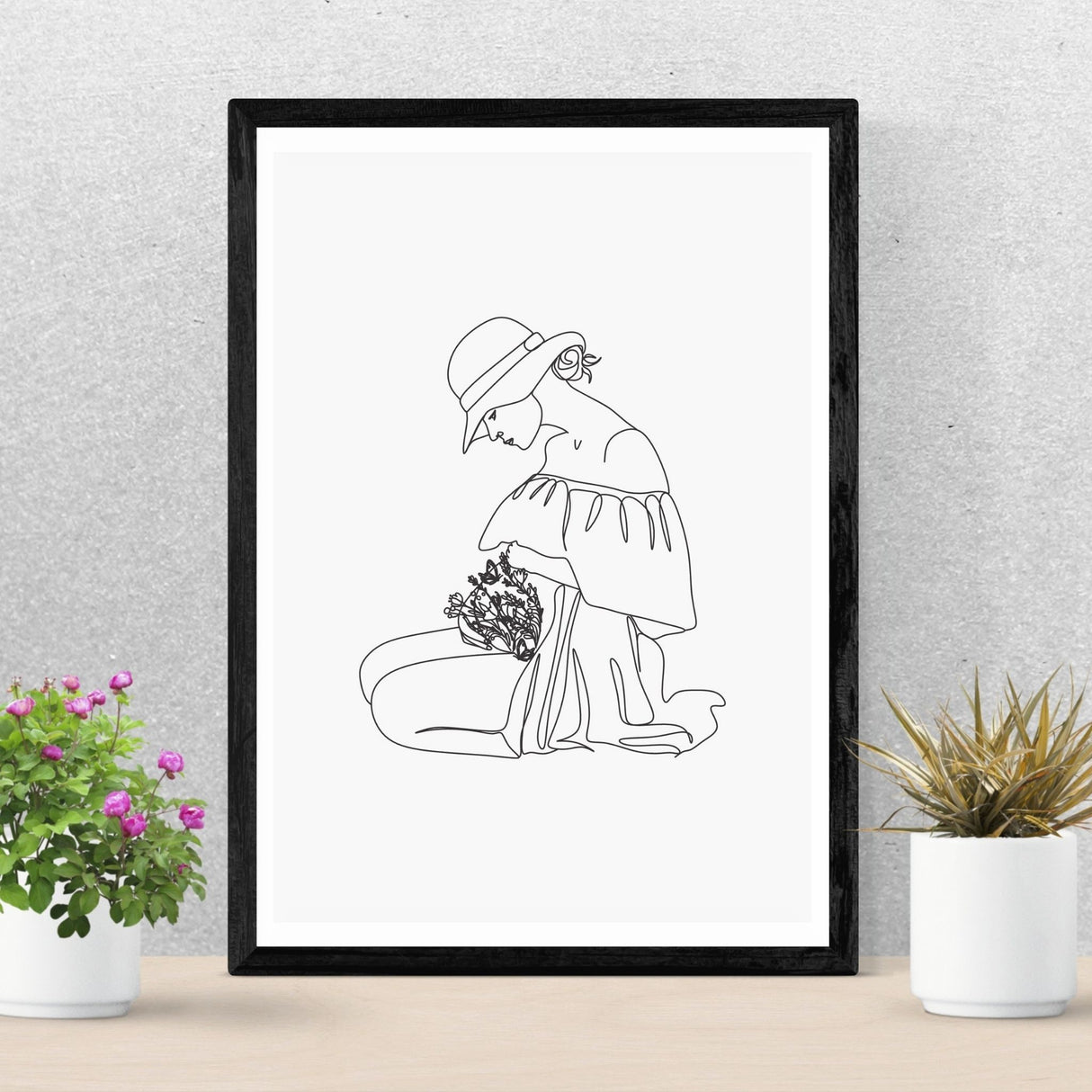 Line Art Grey  poster