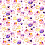 Floral watercolor donuts pattern Poster och Canvastavla