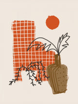 Burnt Orange Garden Sketch Poster och Canvastavla