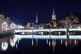 Zurich by Night Poster och Canvastavla