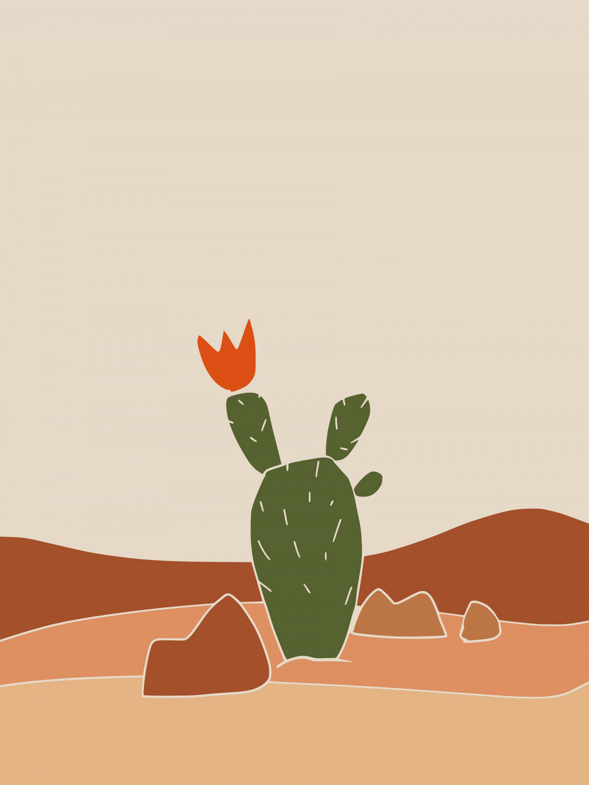 Southwest Cactus Bloom Poster och Canvastavla