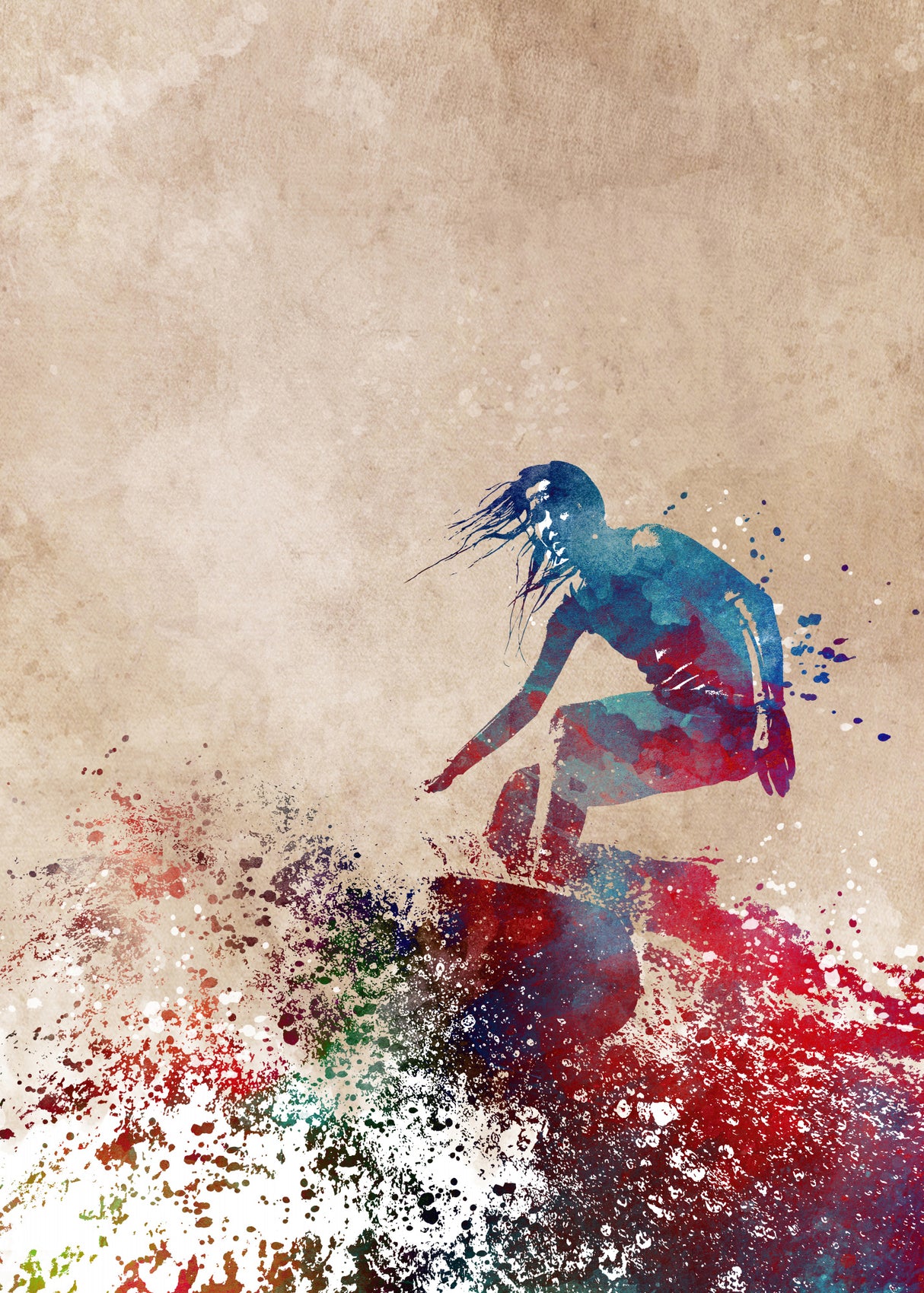 Surfer sport art Poster och Canvastavla
