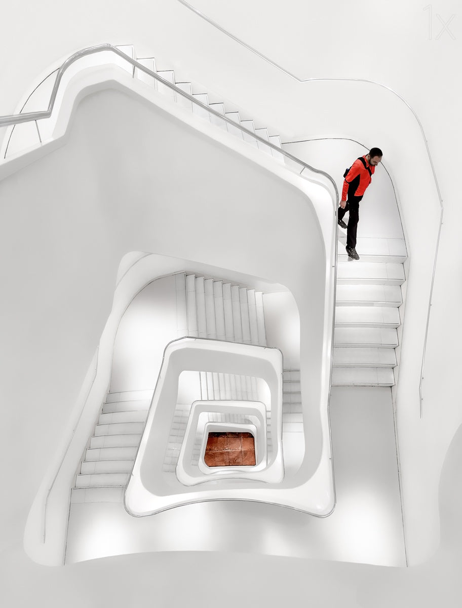 White Stairs Poster och Canvastavla