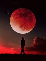 Red Full Moon Poster och Canvastavla