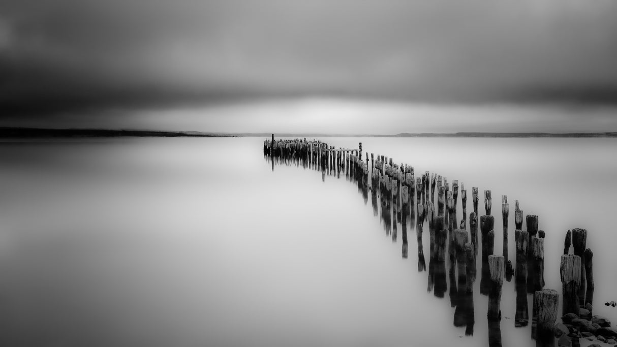 Old Wooden Bridge Piles Poster och Canvastavla