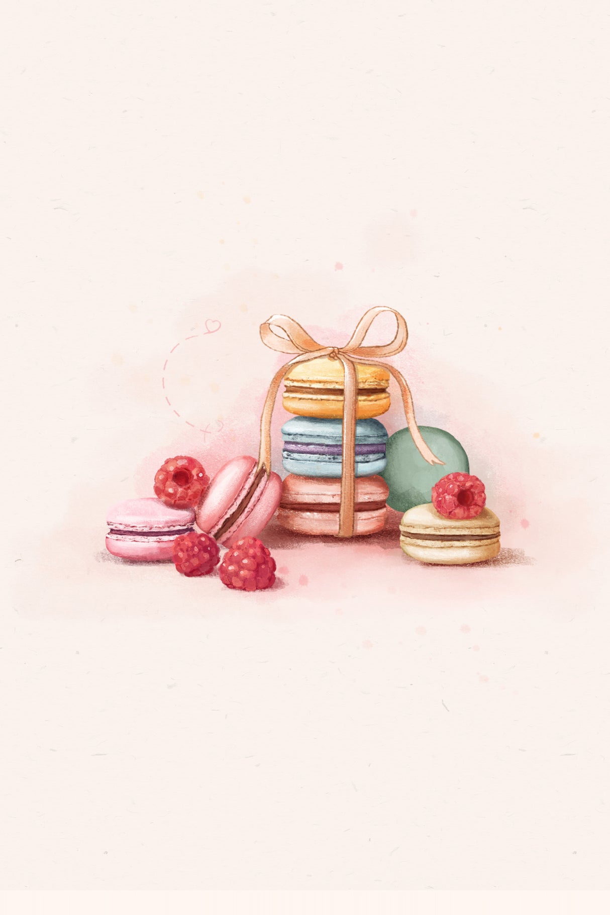 Raspberry Macaron Poster och Canvastavla