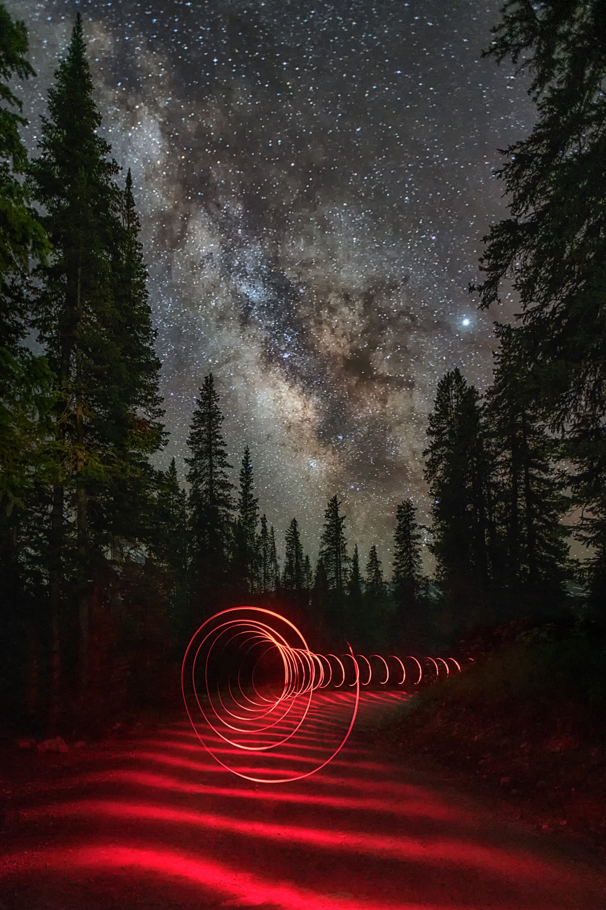 Red Tunnel to the Milky Way Poster och Canvastavla