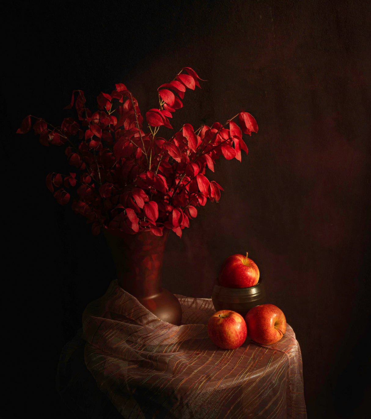 Apple in red autumn Poster och Canvastavla