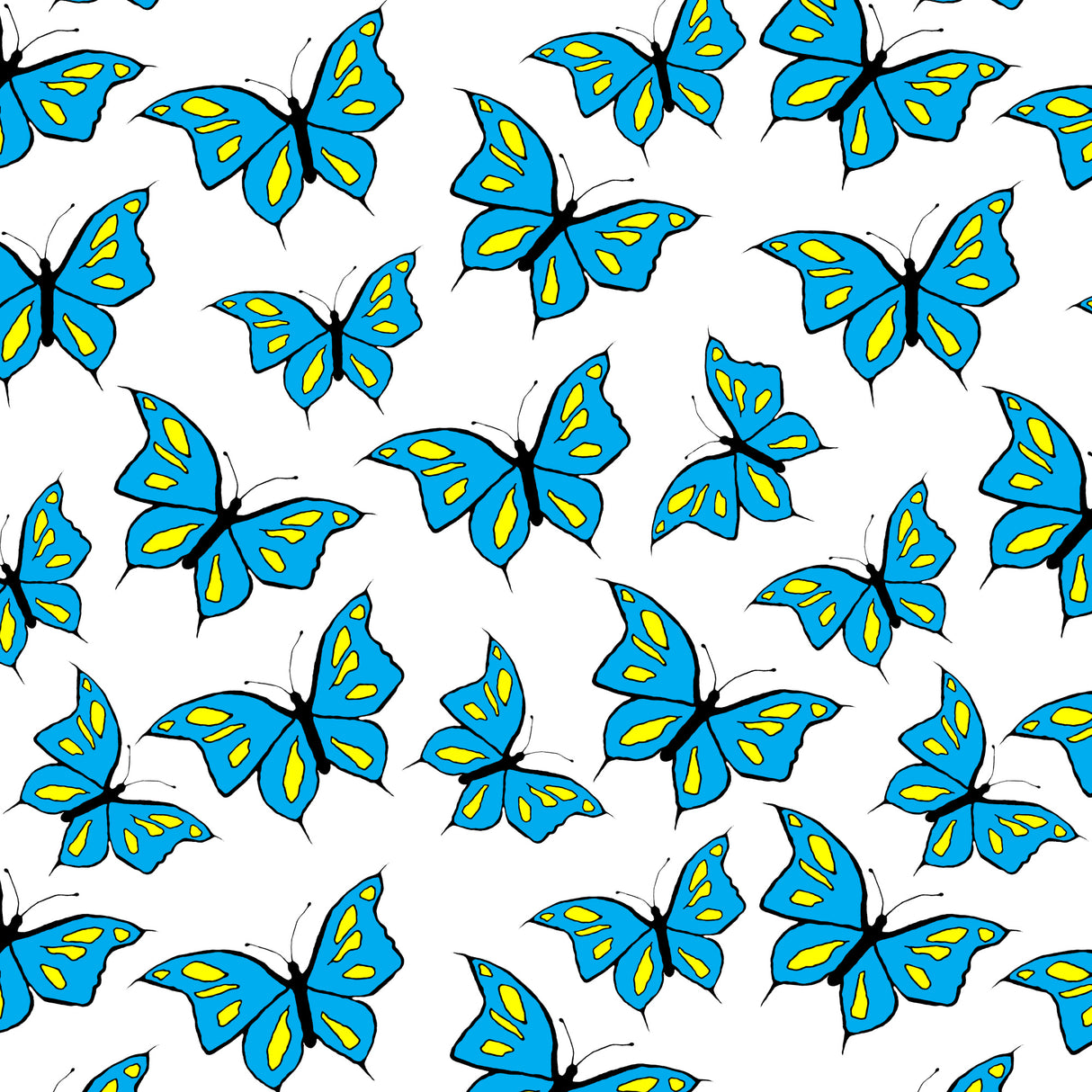 Butterflies Blue Poster och Canvastavla