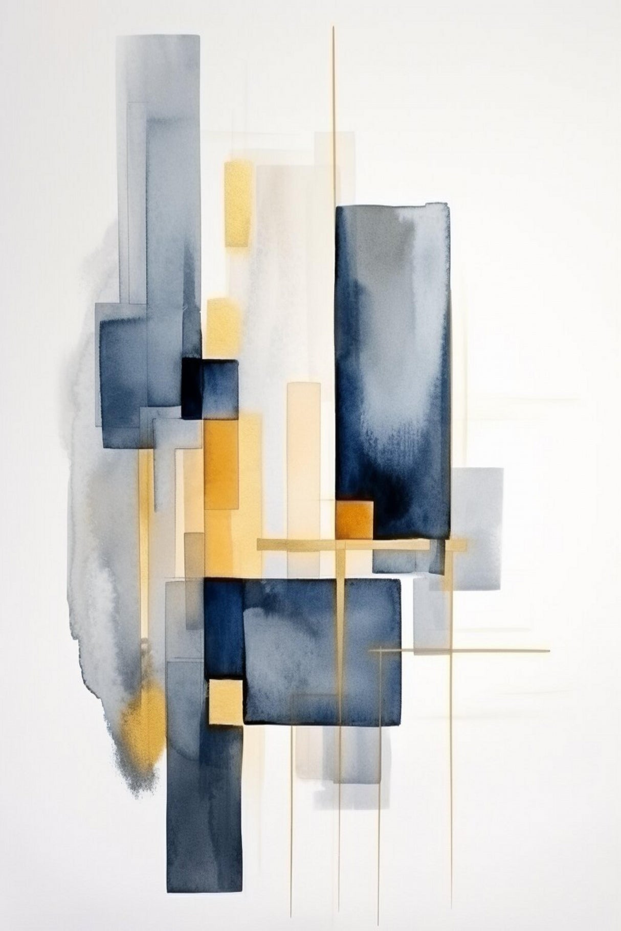 Blue Geometric 3 Poster och Canvastavla