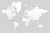 Hart world map in Spanish Poster och Canvastavla