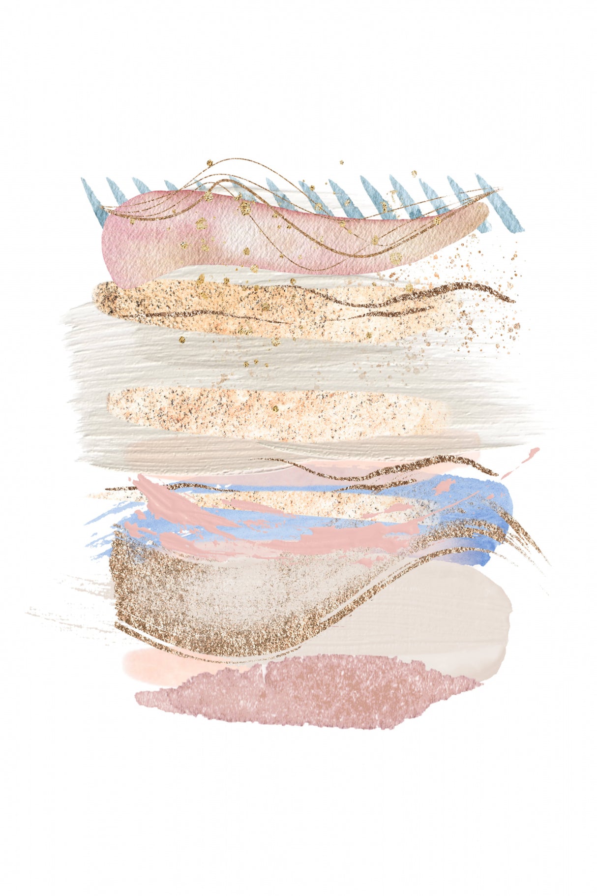 Soft Pink Blue 3 Poster och Canvastavla