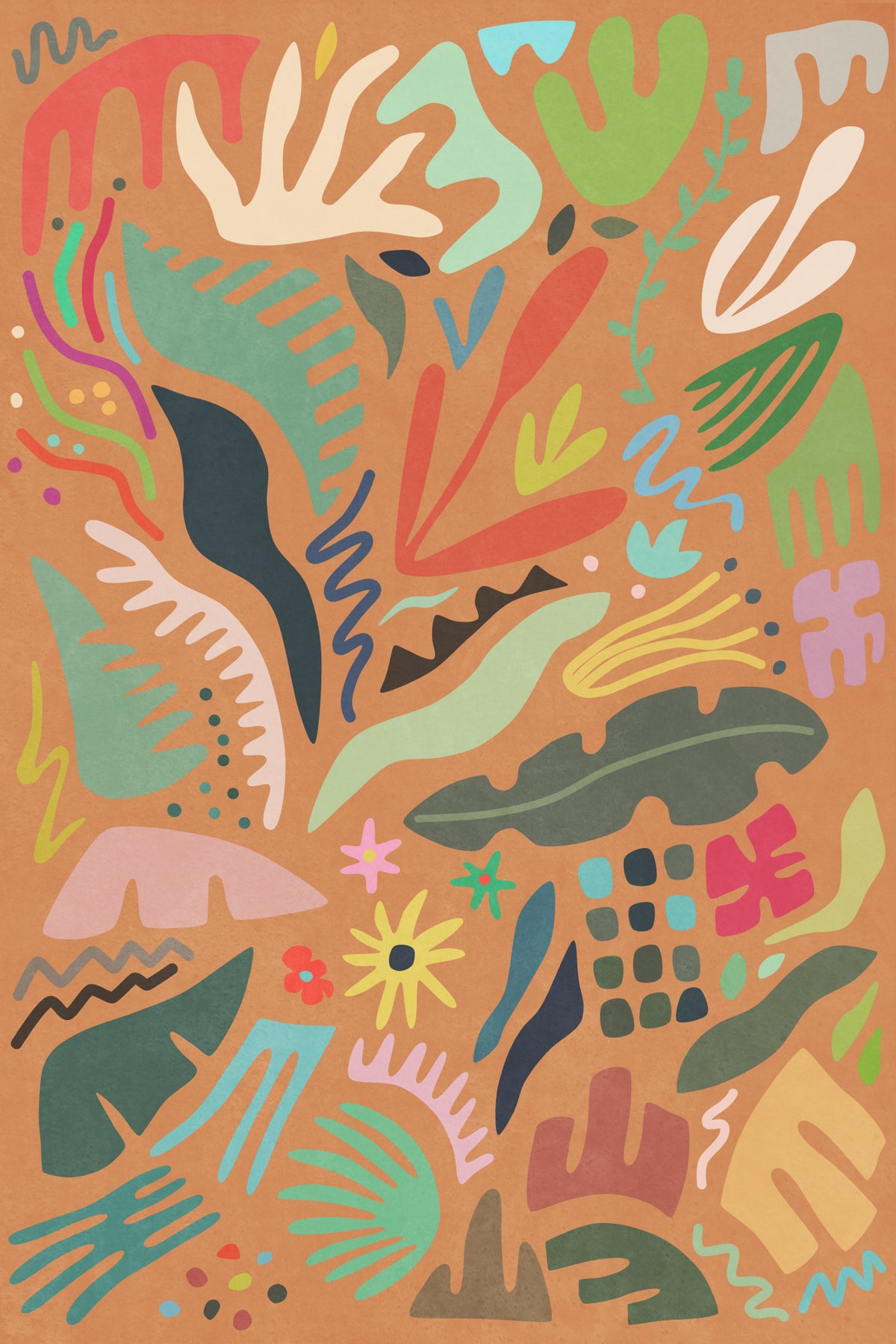 Summer Garden Colors and Shapes Poster och Canvastavla