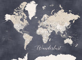 Wanderlust world map Glyn Poster och Canvastavla