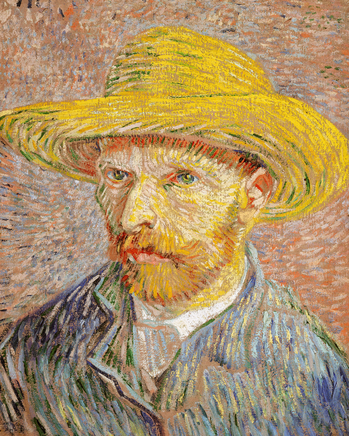 Self Portrait With Straw Hat Poster och Canvastavla