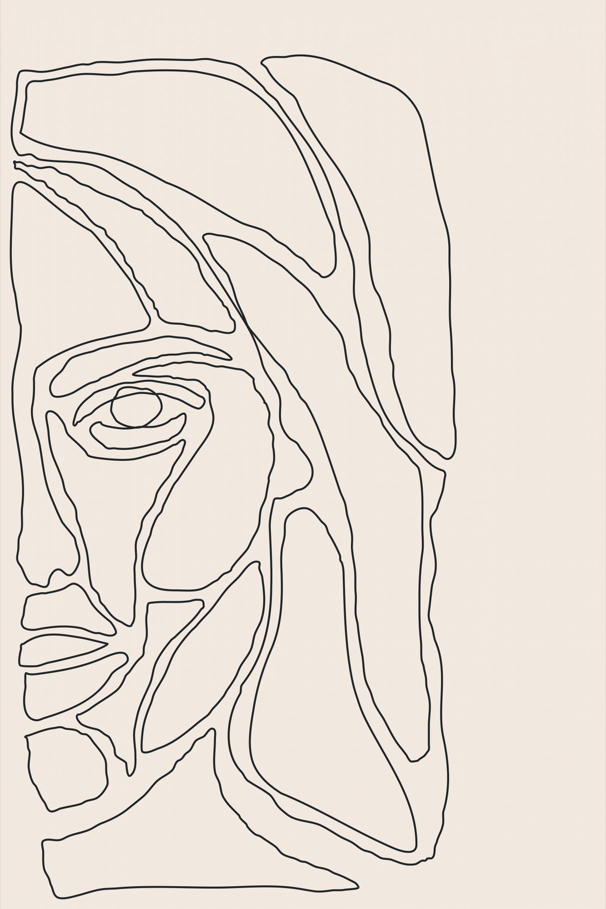 Abstract Face Lines #2 Poster och Canvastavla
