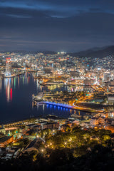 View of Nagasaki City, one of the world's three new nightscape cities Poster och Canvastavla