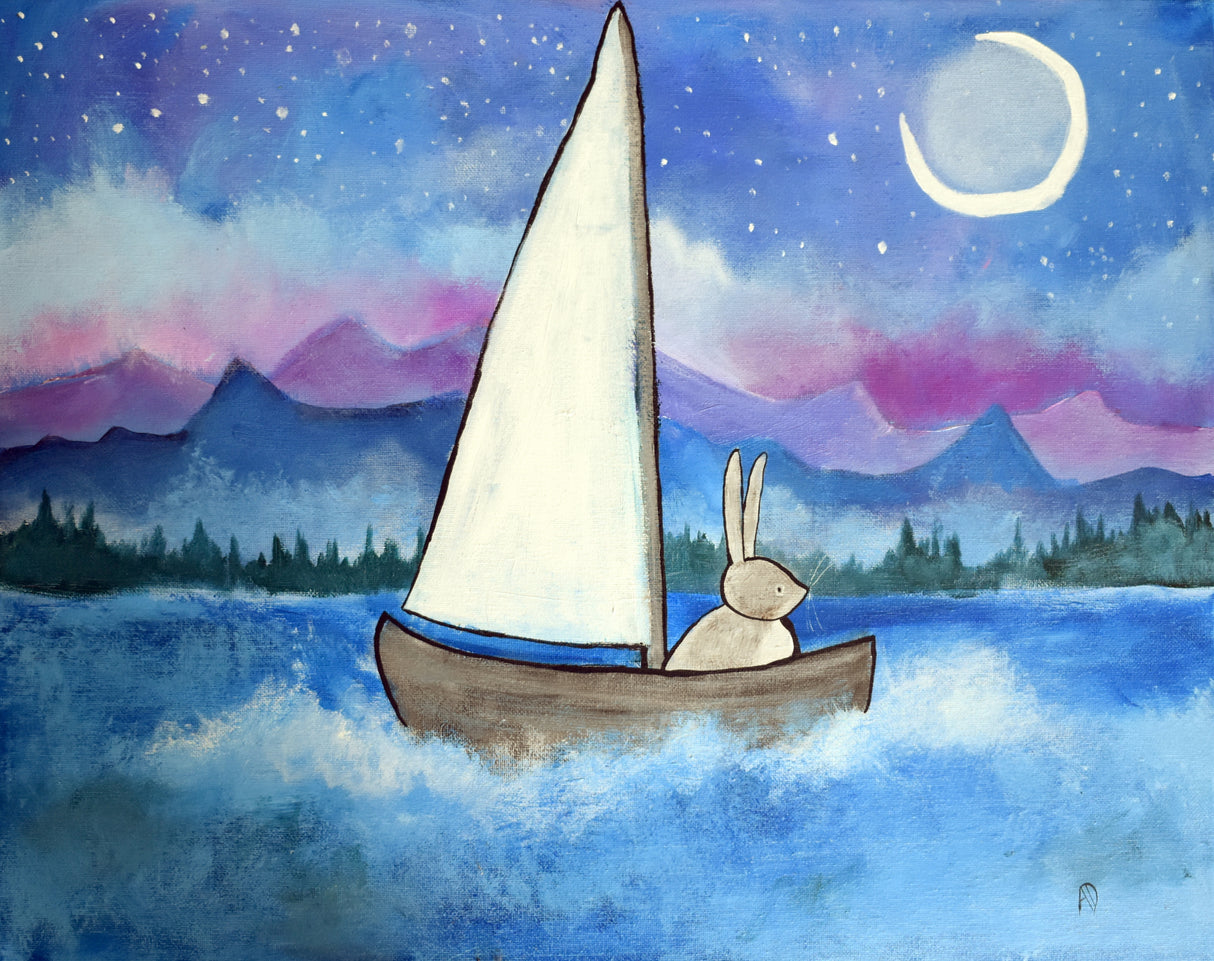 Sailboatbunny Poster och Canvastavla