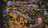 Aerial view of Vrsic mountain pass Poster och Canvastavla