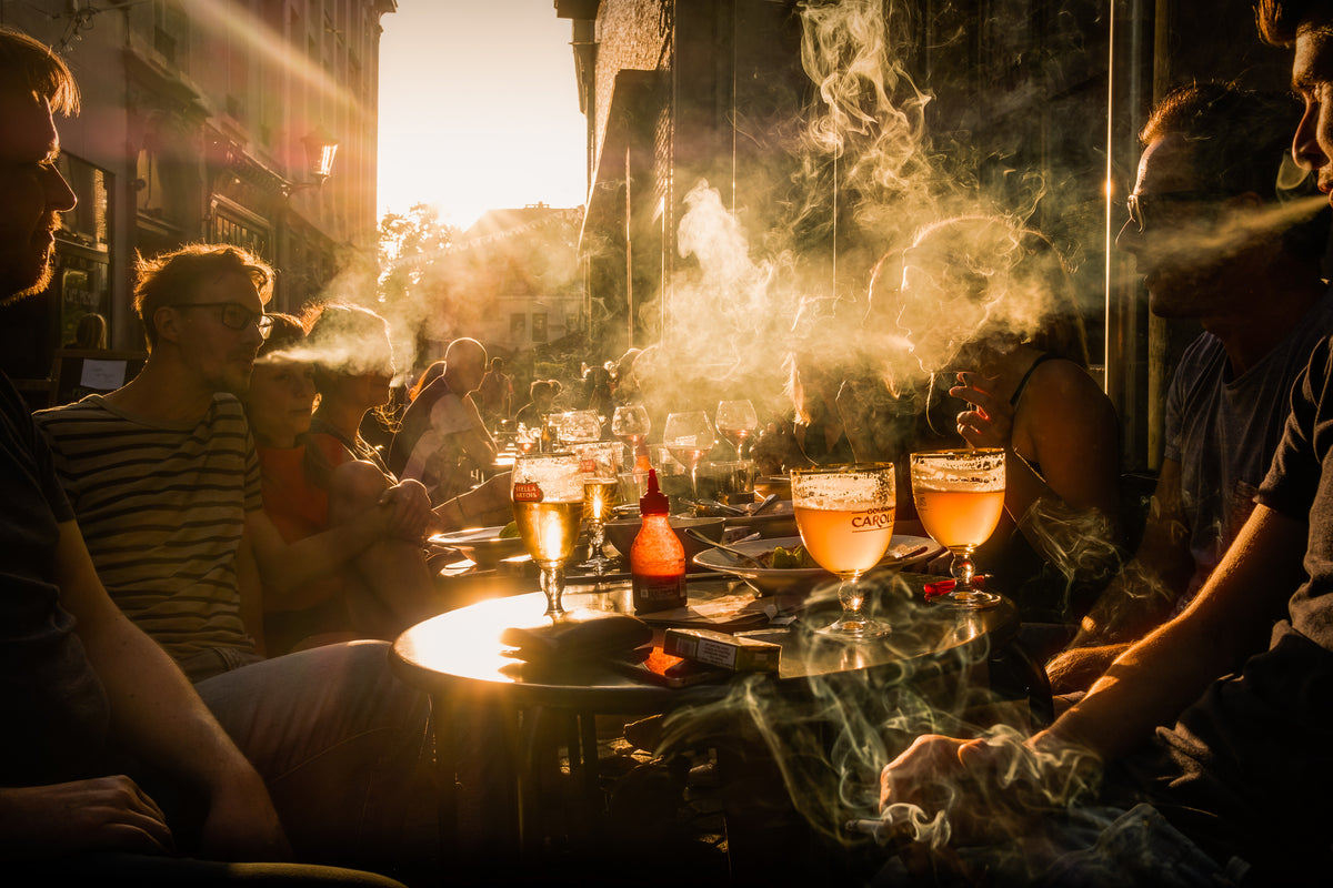 Belgian sunset, beer and cigarettes Poster och Canvastavla