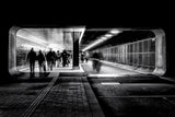Hasty people on a Friday evening in the tunnel. Poster och Canvastavla