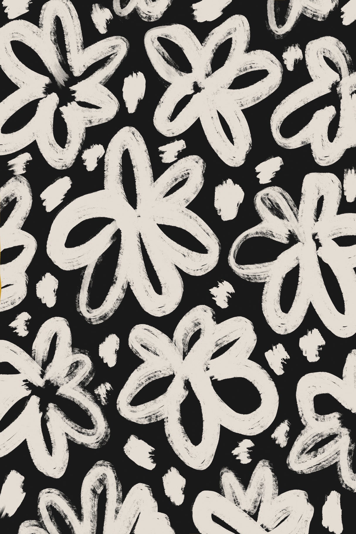 Giant Beige Flower Pattern Poster och Canvastavla