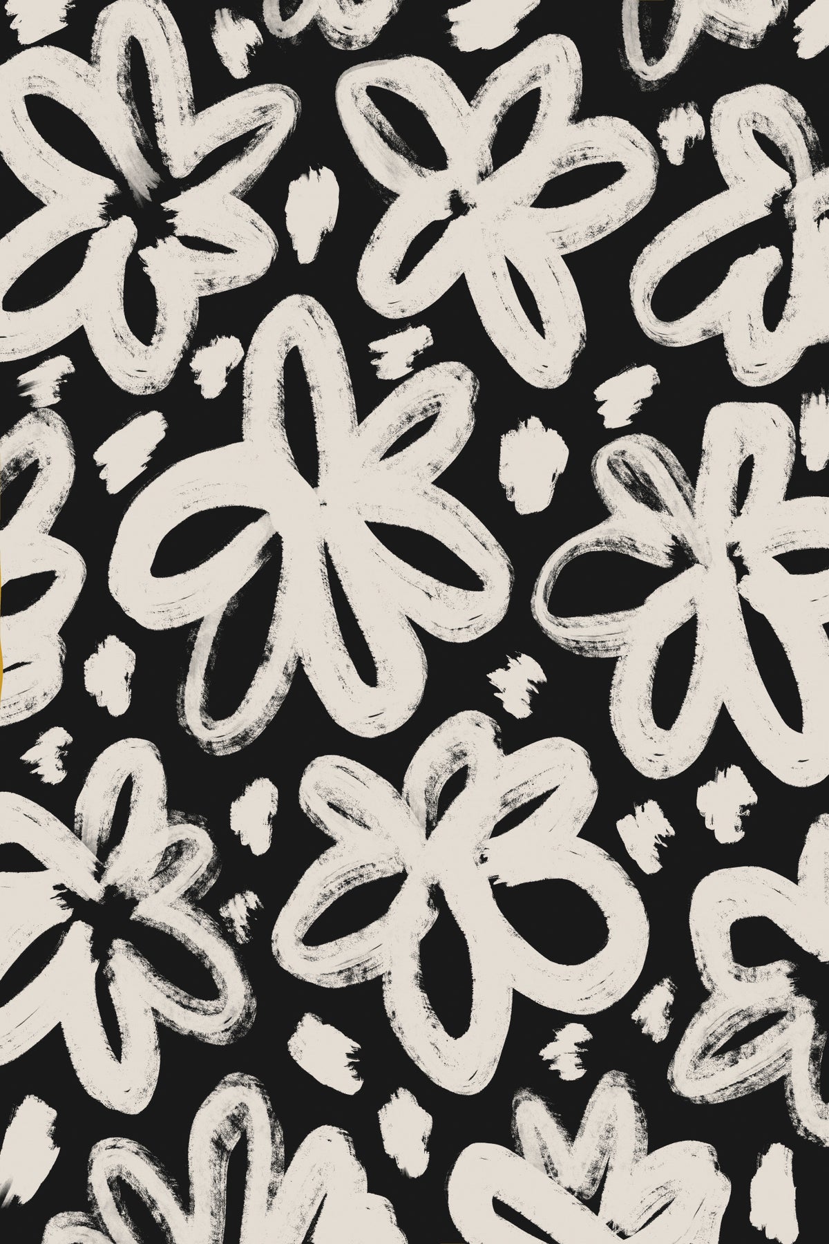 Giant Beige Flower Pattern Poster och Canvastavla