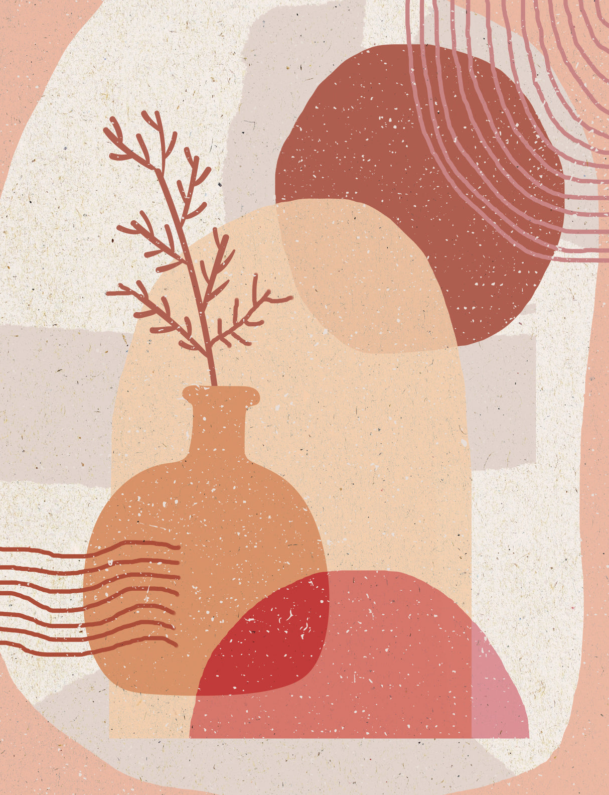 Boho Plant &amp; Pot Poster och Canvastavla