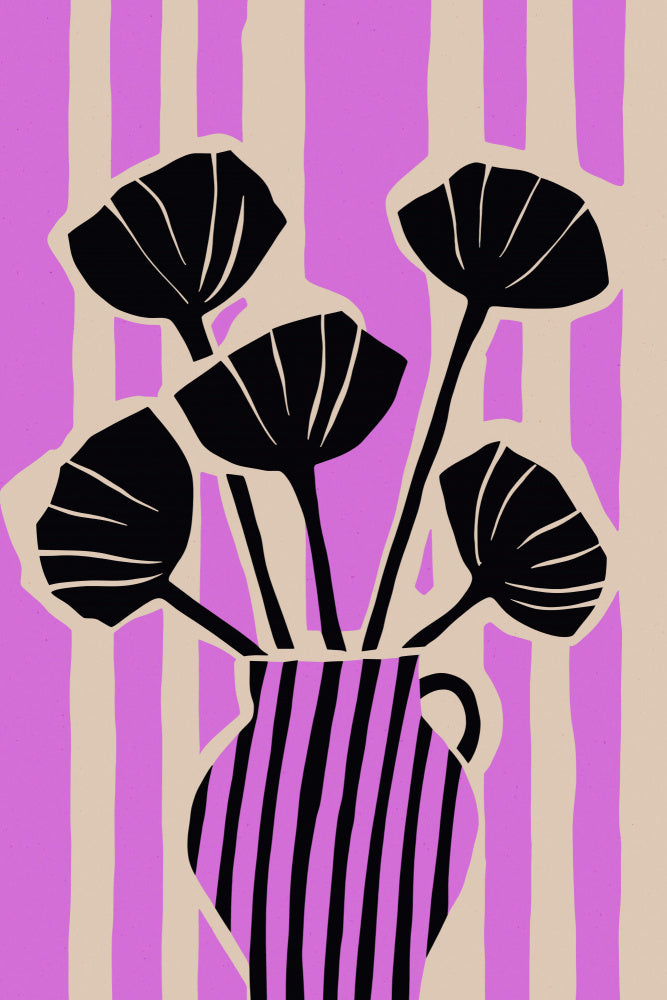 Stripedstilllifeno4 Fullsize Vas och keramikposter