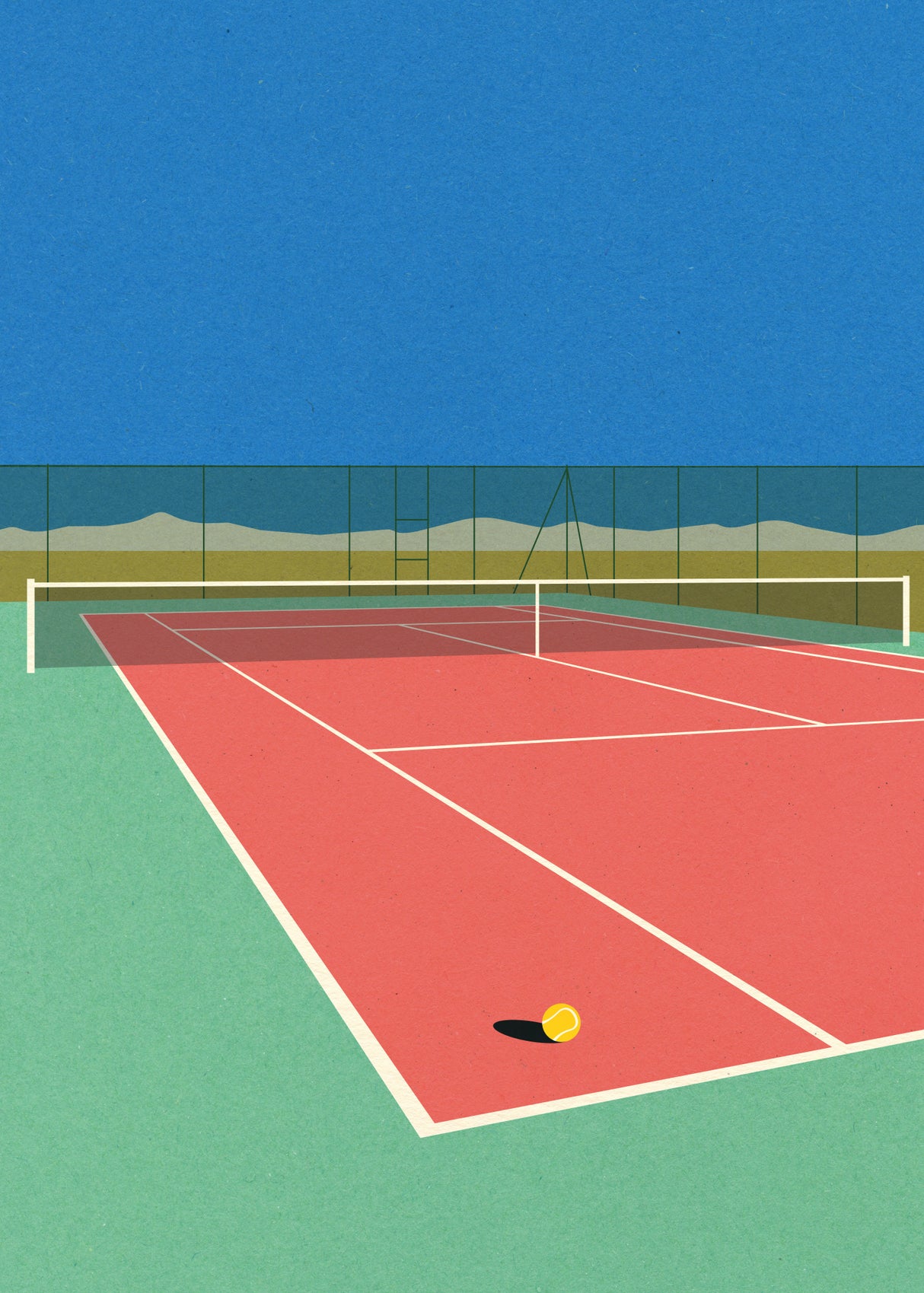 Tennis Court In the Desert Poster och Canvastavla