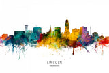 Lincoln Nebraska Skyline Poster och Canvastavla