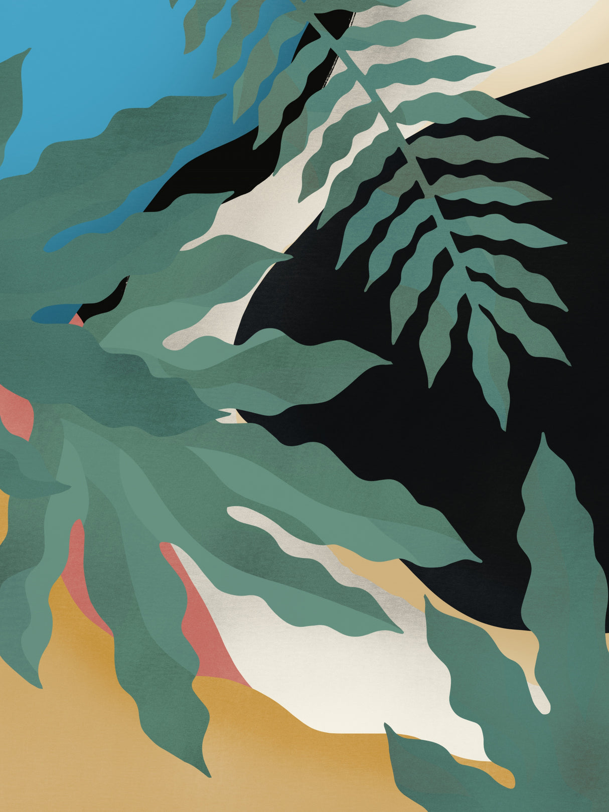 Tropical Boho Leaf Poster och Canvastavla