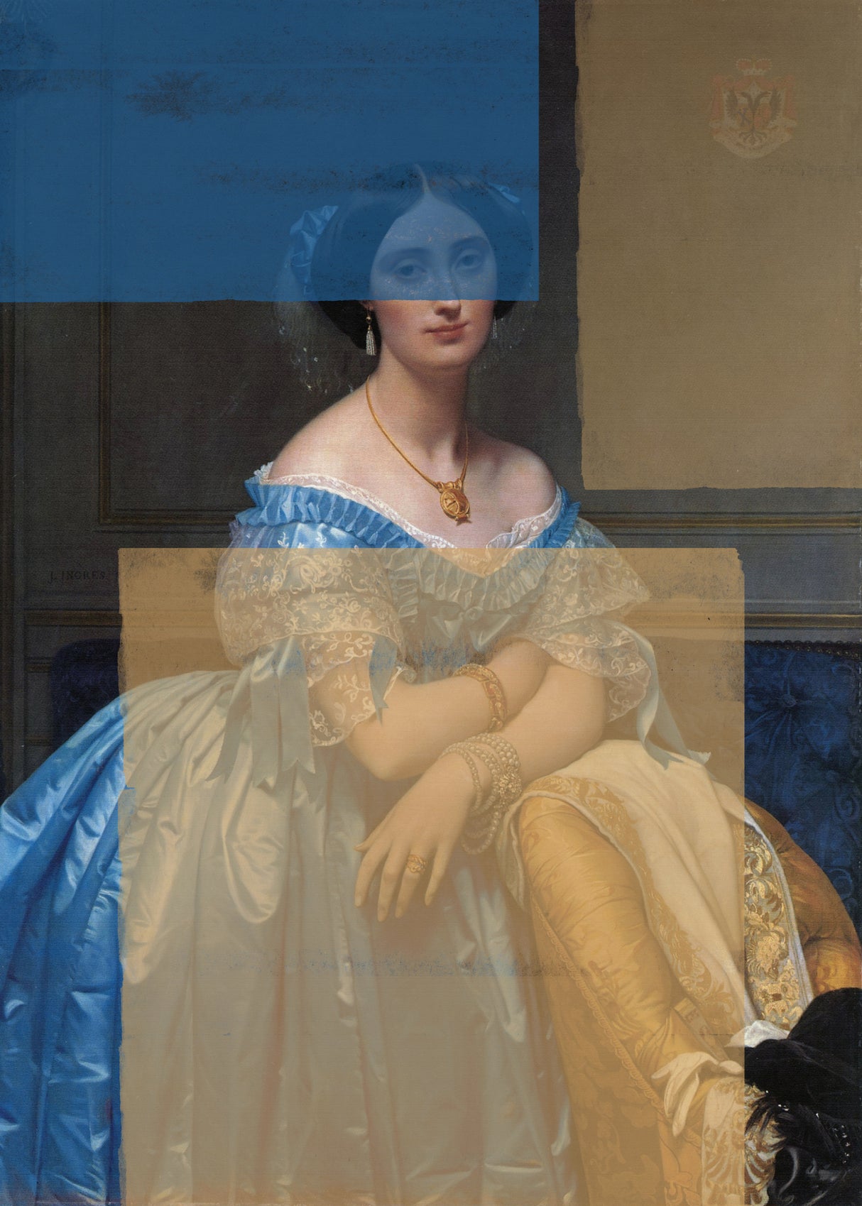 Baroque Portrait Contemporary Collage Poster och Canvastavla