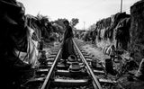 A scene of life on the train tracks - Bangladesh Poster och Canvastavla