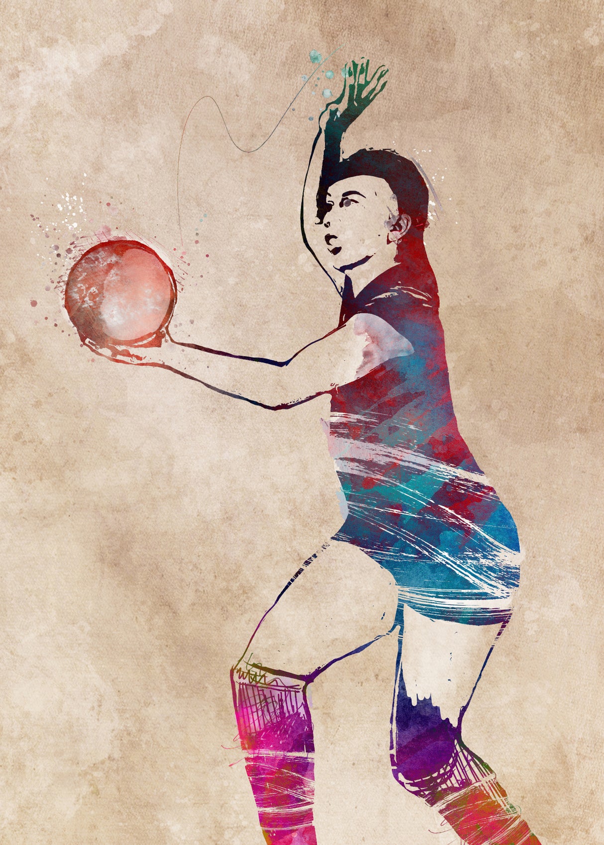 Volleyball sport art Poster och Canvastavla