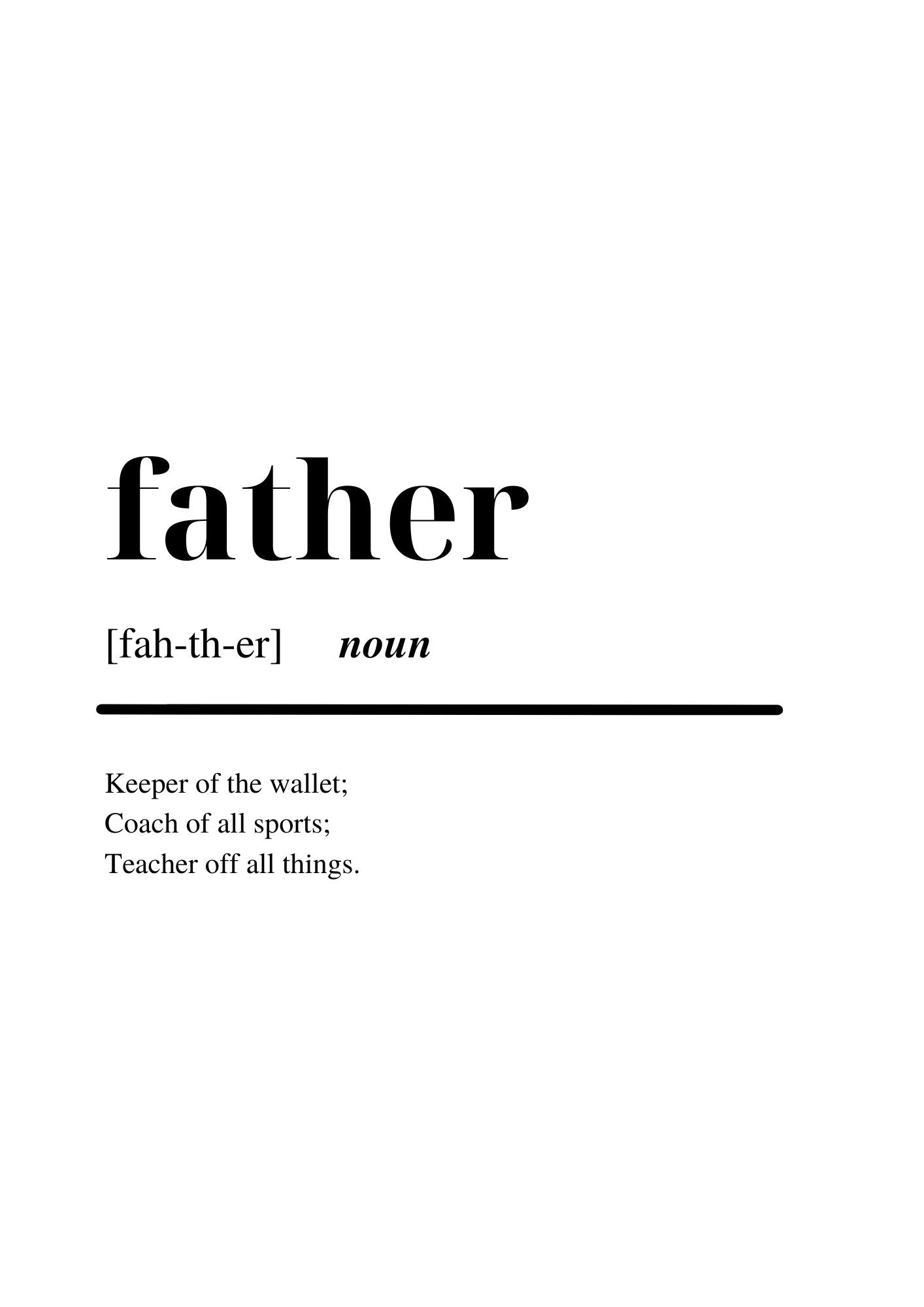 Father noun poster