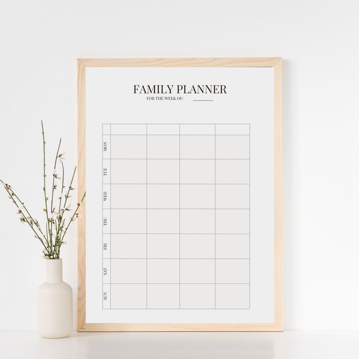 Weekly Family Planner Poster