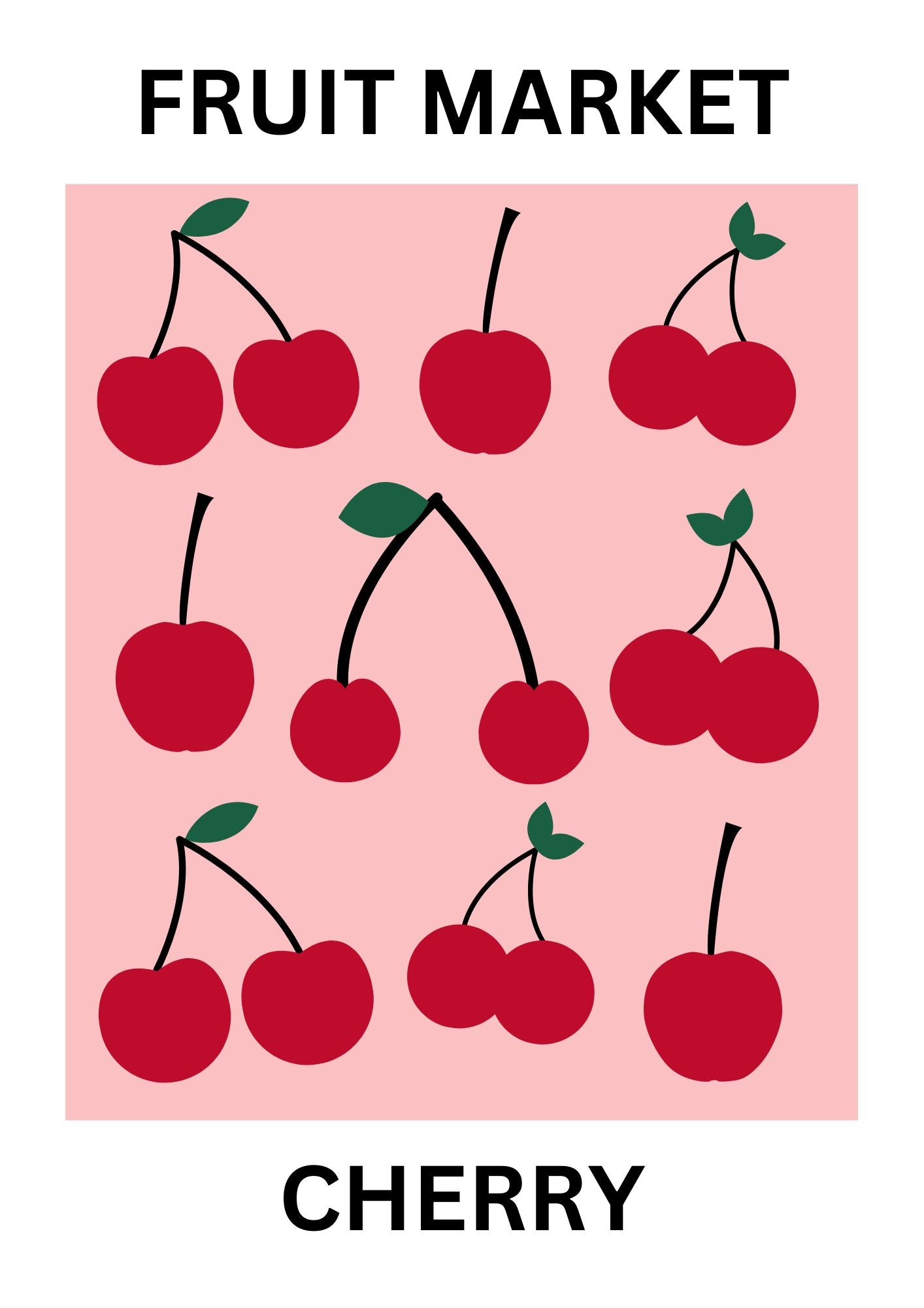 Fruit market cherry poster