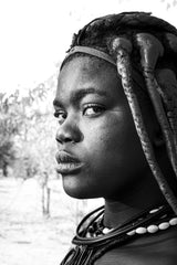 Mutwa girl, southern Angola (b&amp;w) Poster och Canvastavla