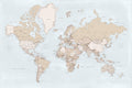 Rustic world map with cities, Renisha Poster och Canvastavla