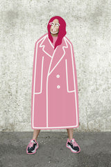 Pink Coat Lady Poster och Canvastavla
