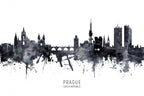 Prague Czech Republic Skyline Poster och Canvastavla