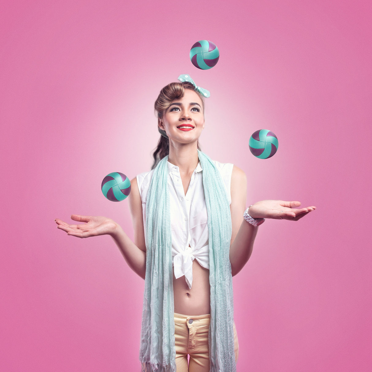 Three balls and a lady Poster och Canvastavla
